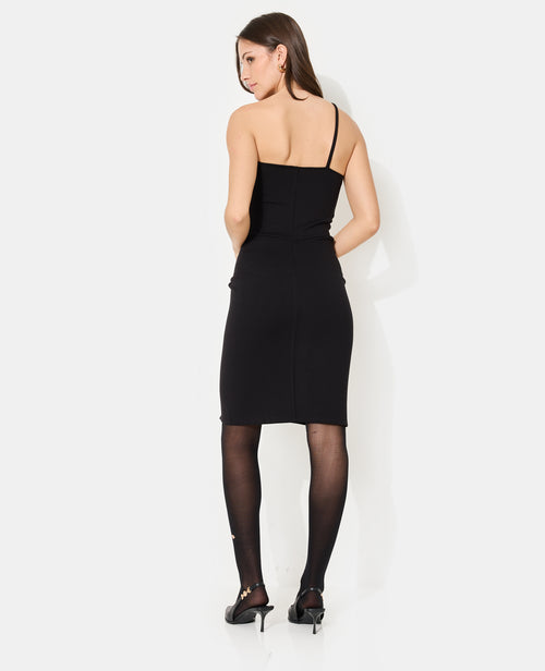 Robe courte asymétrique avec fronces et fleurs - PIMKIE - 6
