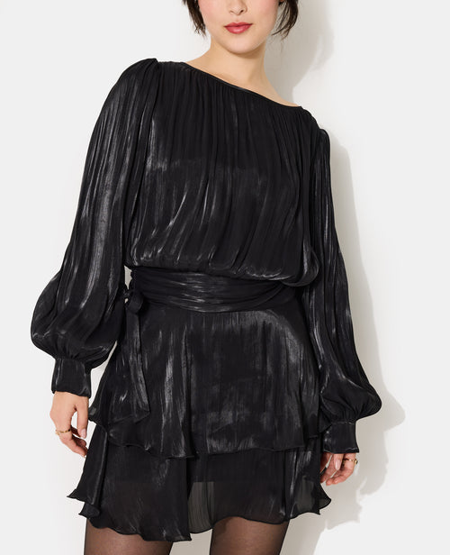 Robe en tissu brillant avec effet drapé - PIMKIE - 2