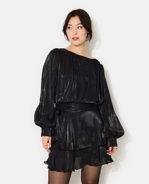 Robe en tissu brillant avec effet drapé - PIMKIE - 3