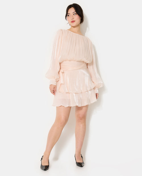 Robe en tissu brillant avec effet drapé - PIMKIE - 1