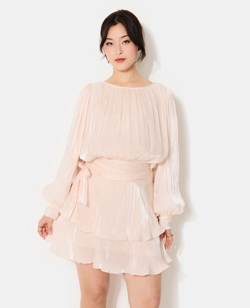 Robe en tissu brillant avec effet drapé - PIMKIE - 5