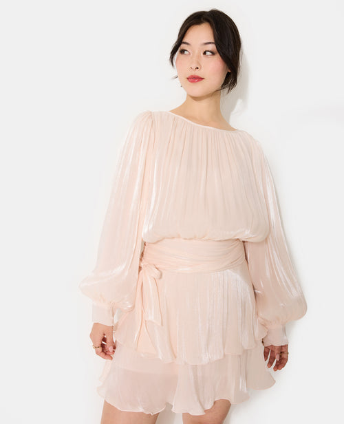 Robe en tissu brillant avec effet drapé - PIMKIE - 7