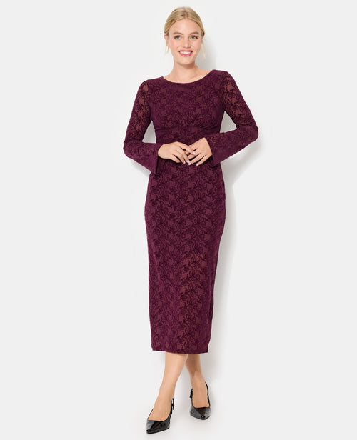 Robe longue en résille avec motifs fleurs en velours - PIMKIE - 1