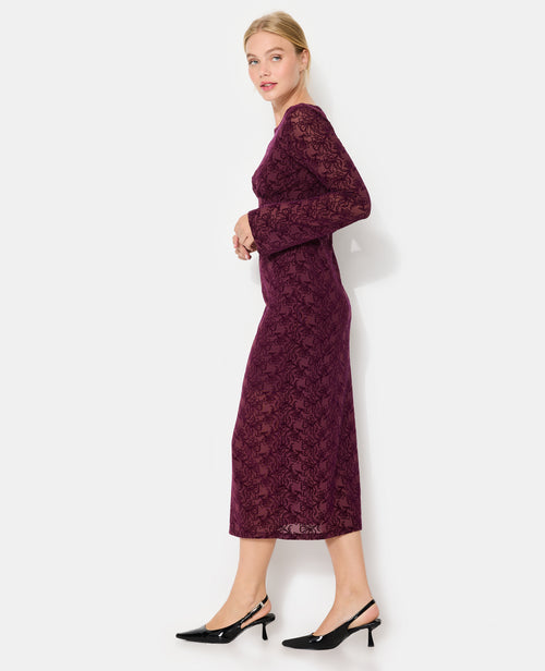 Robe longue en résille avec motifs fleurs en velours - PIMKIE - 2