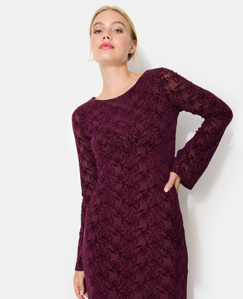 Robe longue en résille avec motifs fleurs en velours - PIMKIE - 3