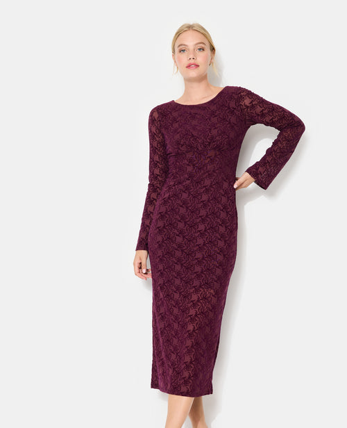 Robe longue en résille avec motifs fleurs en velours - PIMKIE - 5