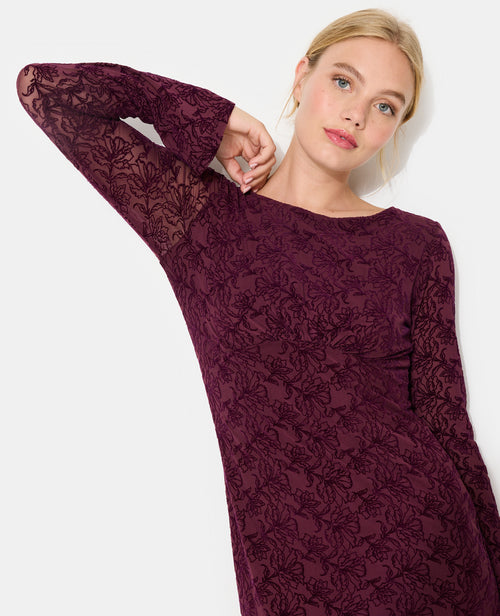 Robe longue en résille avec motifs fleurs en velours - PIMKIE - 1