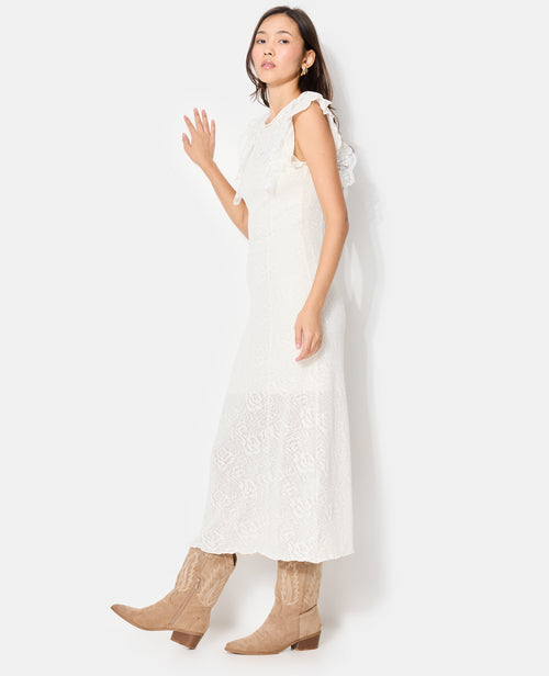 Robe longue en maille ajourée avec dentelle - PIMKIE - 2