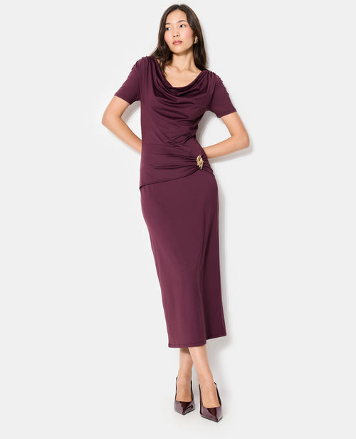 Robe longue en maille stretch avec ceinture fantaisie - PIMKIE - 1