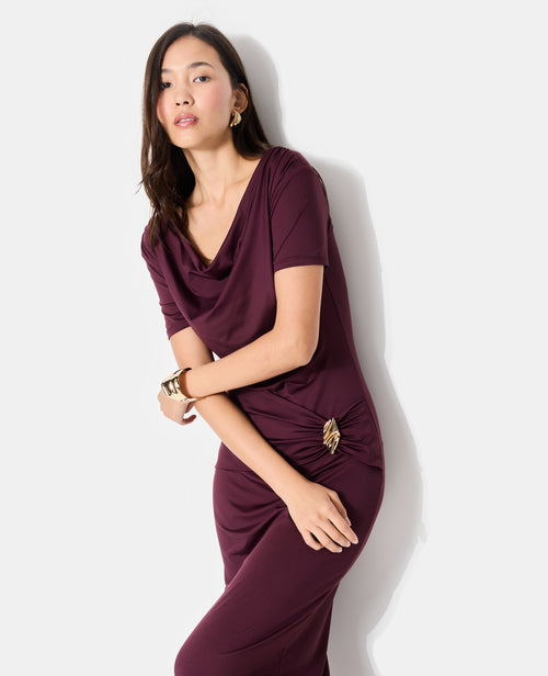 Robe longue en maille stretch avec ceinture fantaisie - PIMKIE - 1