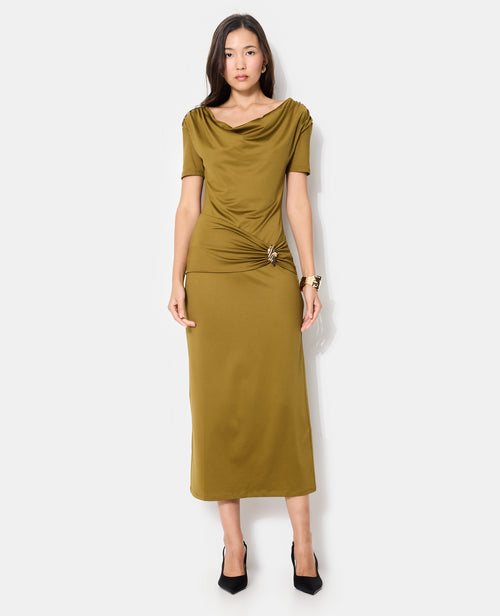 Robe longue en maille stretch avec ceinture fantaisie - PIMKIE - 1