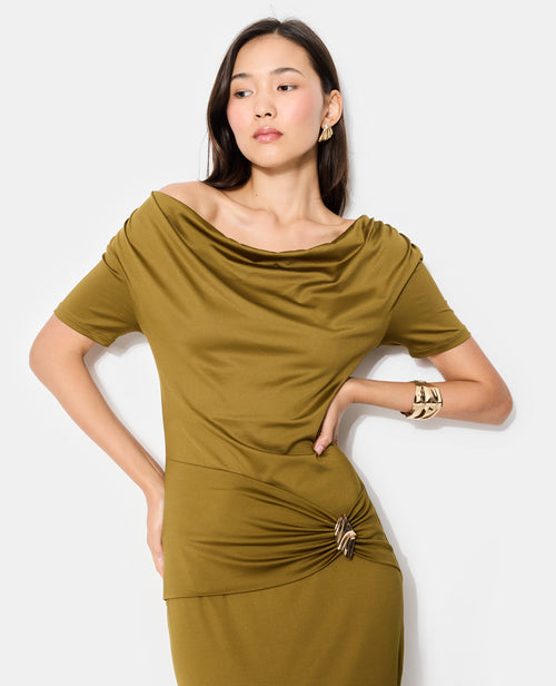 Robe longue en maille stretch avec ceinture fantaisie - PIMKIE - 2