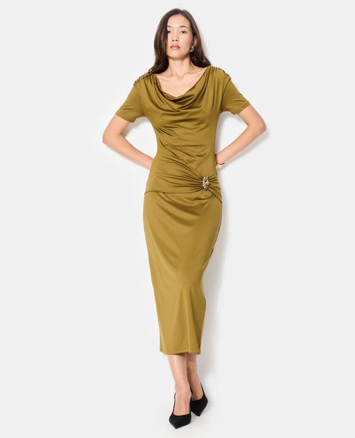 Robe longue en maille stretch avec ceinture fantaisie - PIMKIE - 3