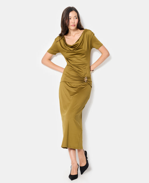 Robe longue en maille stretch avec ceinture fantaisie - PIMKIE - 5