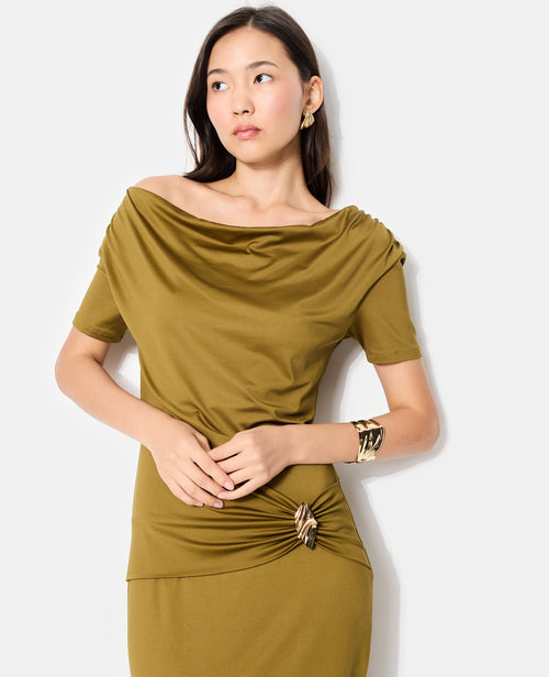 Robe longue en maille stretch avec ceinture fantaisie - PIMKIE - 1