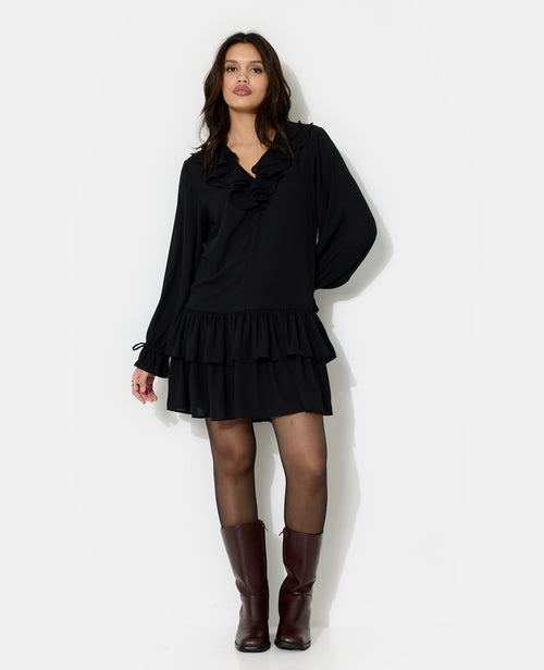 Robe à volants manches longues encolure V - PIMKIE - 1