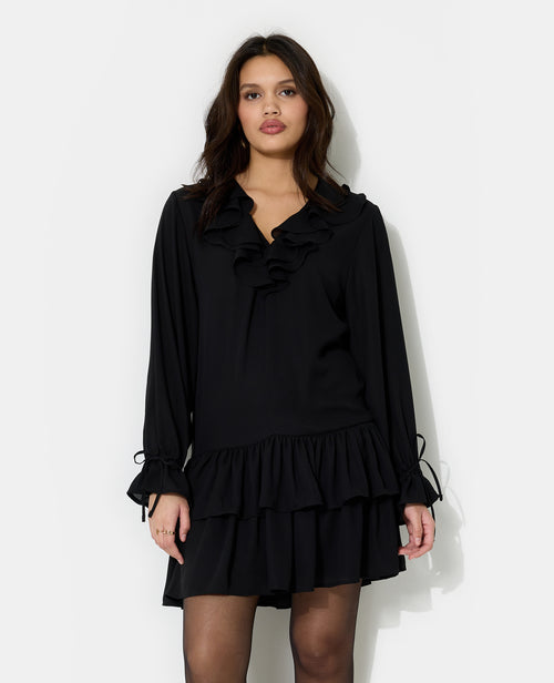 Robe à volants manches longues encolure V - PIMKIE - 5