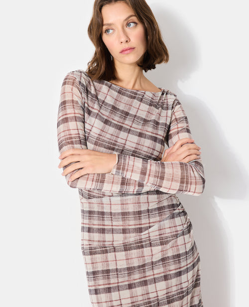 Robe longue en résille motif carreaux - PIMKIE - 2