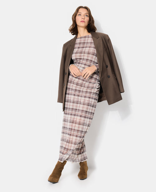 Robe longue en résille motif carreaux - PIMKIE - 3