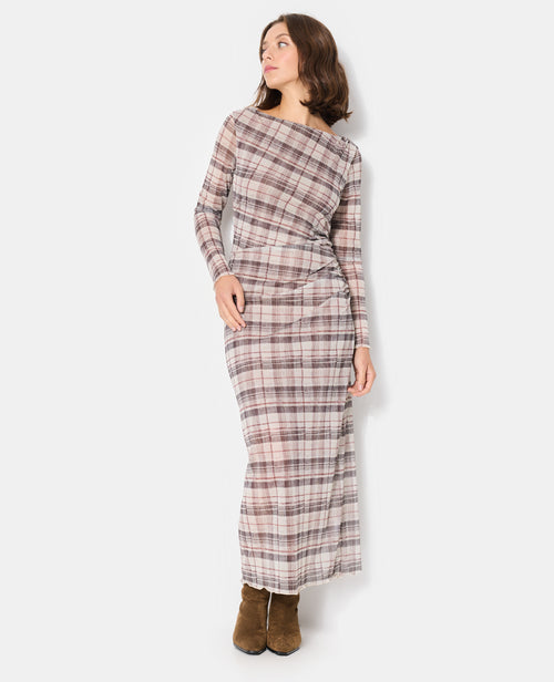 Robe longue en résille motif carreaux - PIMKIE - 5