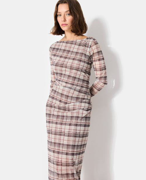 Robe longue en résille motif carreaux - PIMKIE - 7