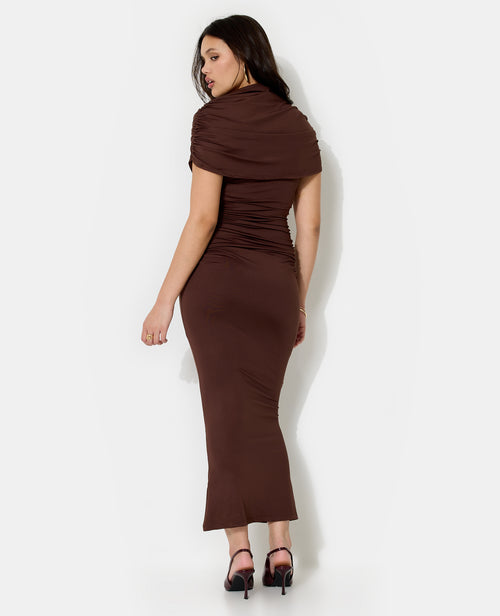 Robe longue avec cape drapée et boutons fantaisie - PIMKIE - 6