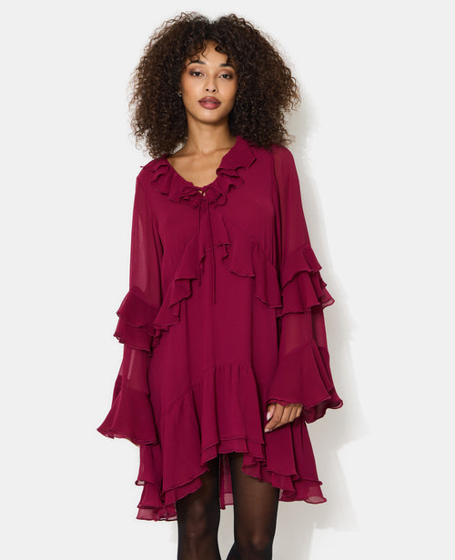 Robe courte en voile avec volants - PIMKIE - 3