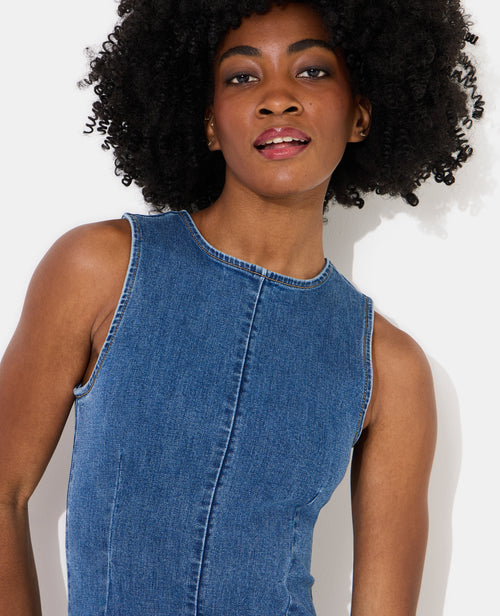 Robe longue et moulante en jean stretch - PIMKIE - 2