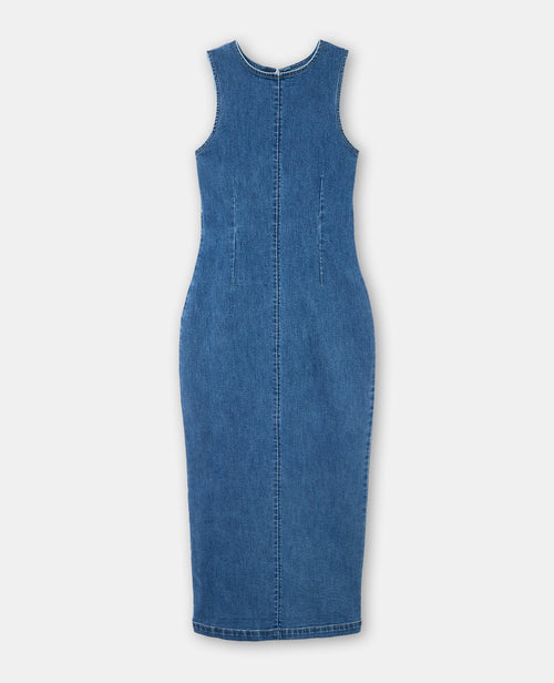 Robe longue et moulante en jean stretch - PIMKIE - 4