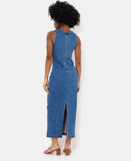 Robe longue et moulante en jean stretch - PIMKIE - 6
