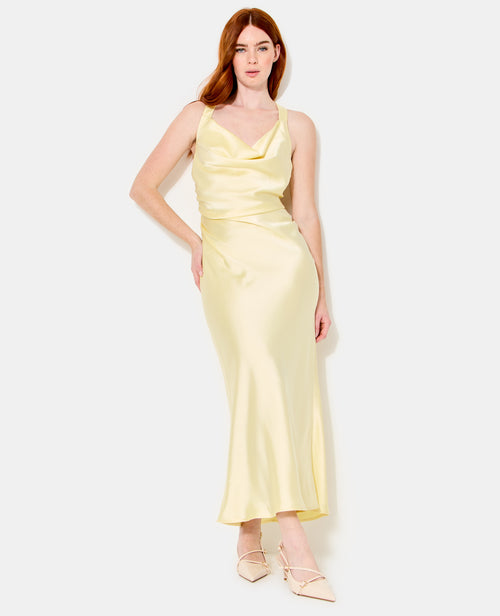 Robe longue en satin avec croisé dos - PIMKIE - 1