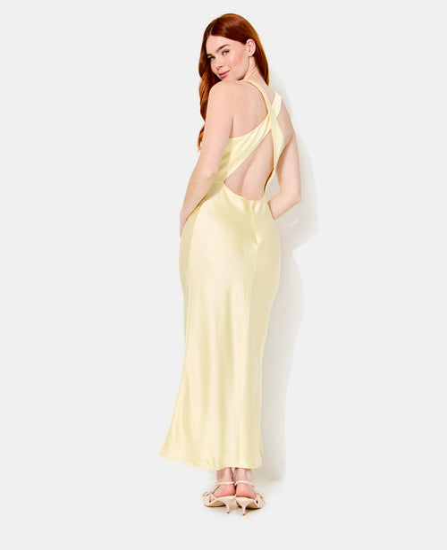 Robe longue en satin avec croisé dos - PIMKIE - 2