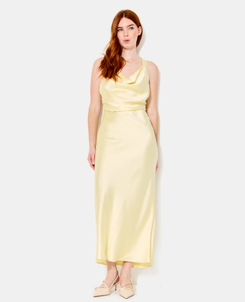 Robe longue en satin avec croisé dos - PIMKIE - 5