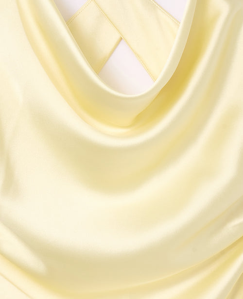 Robe longue en satin avec croisé dos - PIMKIE - 8