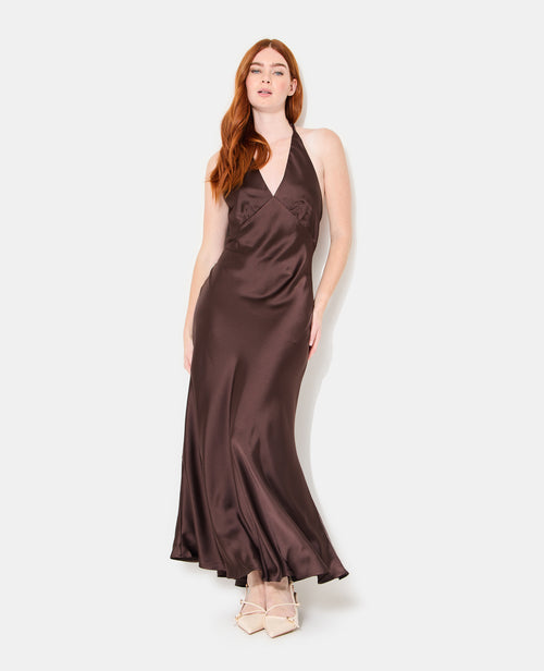 Robe longue en satin avec dos-nu - PIMKIE - 1