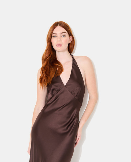 Robe longue en satin avec dos-nu - PIMKIE - 1