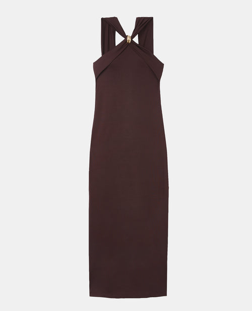 Robe longue avec bretelles croisées et détail bijou - PIMKIE - 4