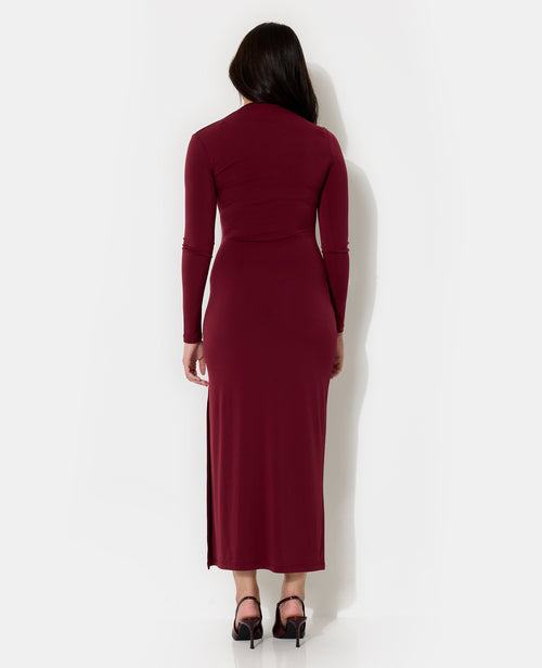 Robe longue avec découpe, fronces et détail bijou - PIMKIE - 6