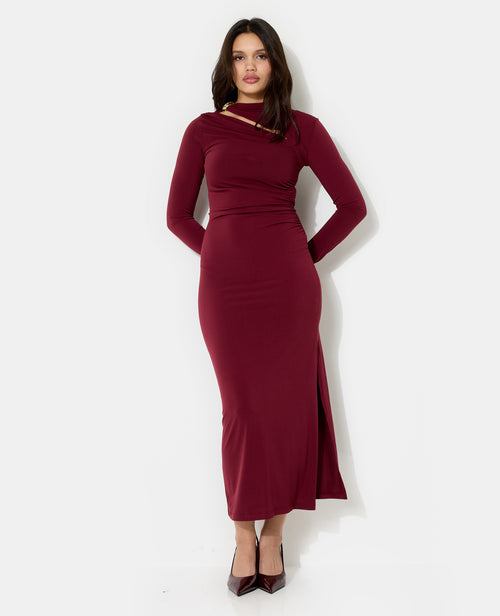 Robe longue avec découpe, fronces et détail bijou - PIMKIE - 7