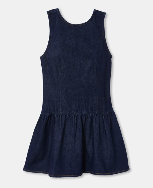 Robe courte en jean avec volant et dos dégagé - PIMKIE - 4