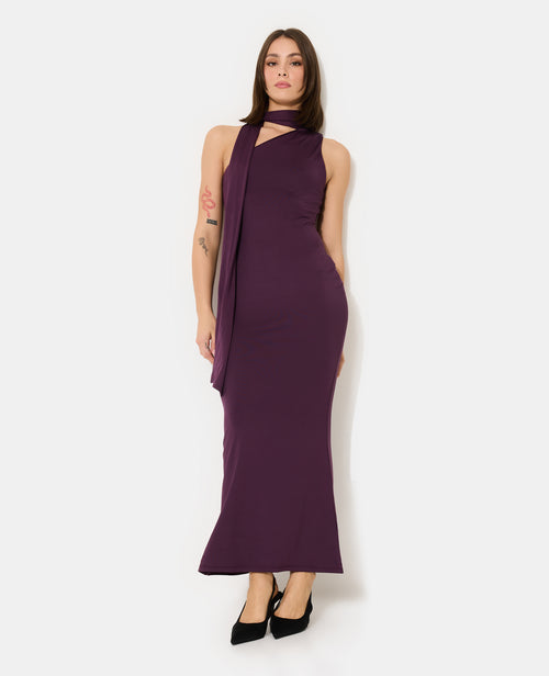 Robe longue asymétrique avec foulard - PIMKIE - 1