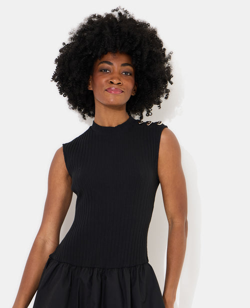 Robe courte boule bi-matière - PIMKIE - 1