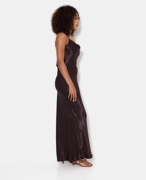 Robe longue en satin col bénitier devant et dos - PIMKIE - 2