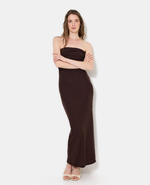 Robe bustier longue avec lurex et fronces - PIMKIE - 5