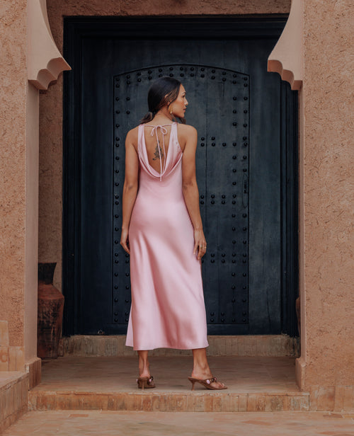 Robe longue satin avec col bénitier - PIMKIE - 2