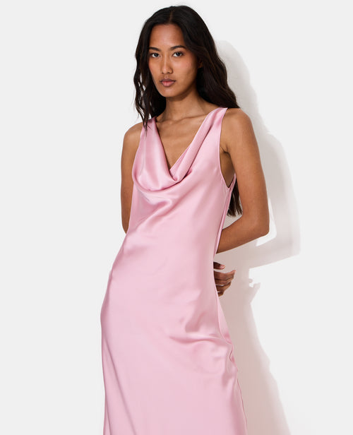 Robe longue satin avec col bénitier - PIMKIE - 3