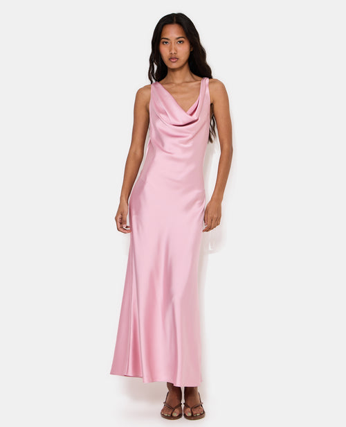 Robe longue satin avec col bénitier - PIMKIE - 5
