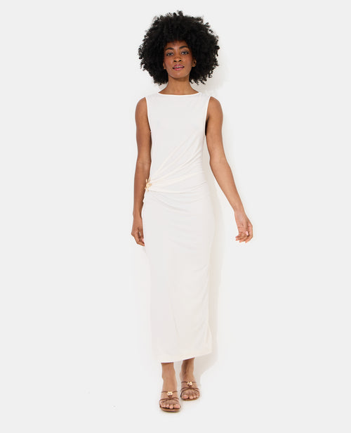 Robe longue maille extensible avec bijou et fronces - PIMKIE - 1