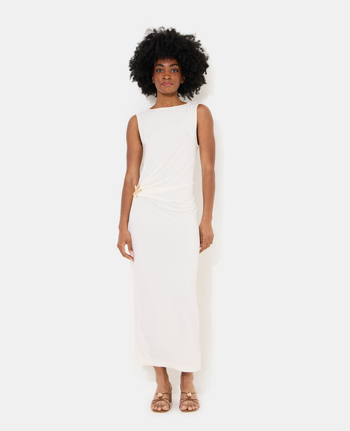Robe longue maille extensible avec bijou et fronces - PIMKIE - 5