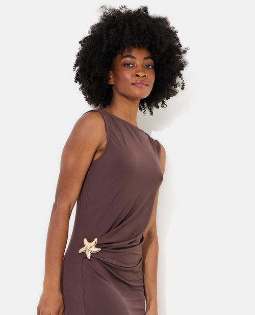 Robe longue maille extensible avec bijou et fronces - PIMKIE - 2